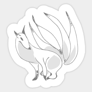 White Fox Sticker